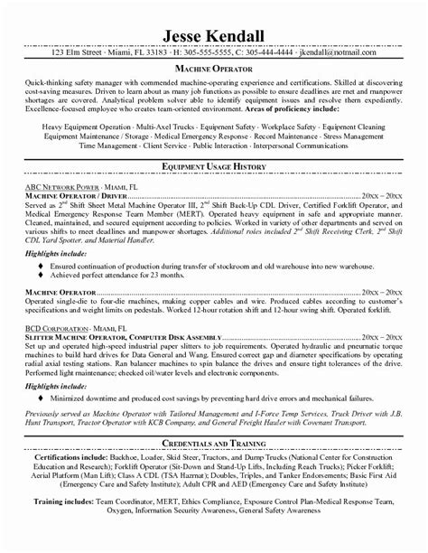 certified forklift operator resume