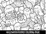 Coloring Kawaii Pages Doodle Printable Cute Halloween Food Adults Zendoodle Animals Zen Pdf Etsy Zoom Baby Kids Drawings Color Sea sketch template
