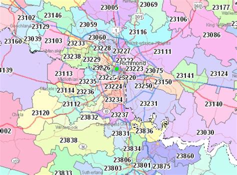 Richmond Zip Code Map Zip Code Mapped