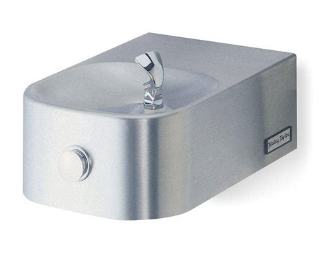 halsey taylor stainless steel push button drinking fountain  drinking fountains