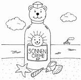 Sonnencreme Ausdrucken Malvorlage Malvorlagen Strand Gratis Flasche Malen Autos sketch template