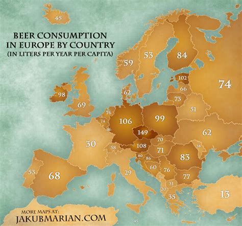 which european countries drink the most beer mapped thrillist