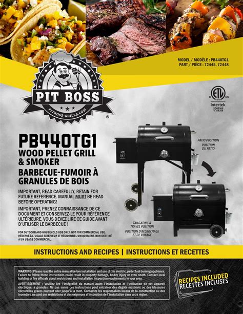 pit boss pbtg instructions  recipes manual   manualslib