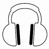 Headphones Music Coloring Line Icon Colouring Book Clipart Clipartbest sketch template
