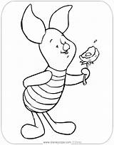 Piglet Coloring Pages Disneyclips Blowing Fluff Dandelion sketch template
