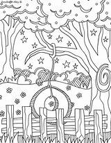 Coloring Pages Family Reunion Doodle Alley Tire Swing sketch template