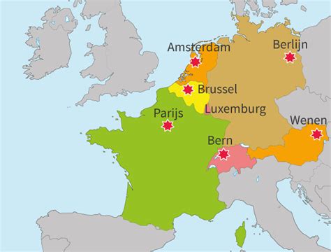 topografie groep  west europa steden leer de hoofdsteden van landen  west europa