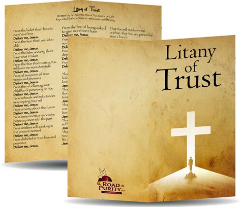 litany  trust prayer card    folded road  purity store