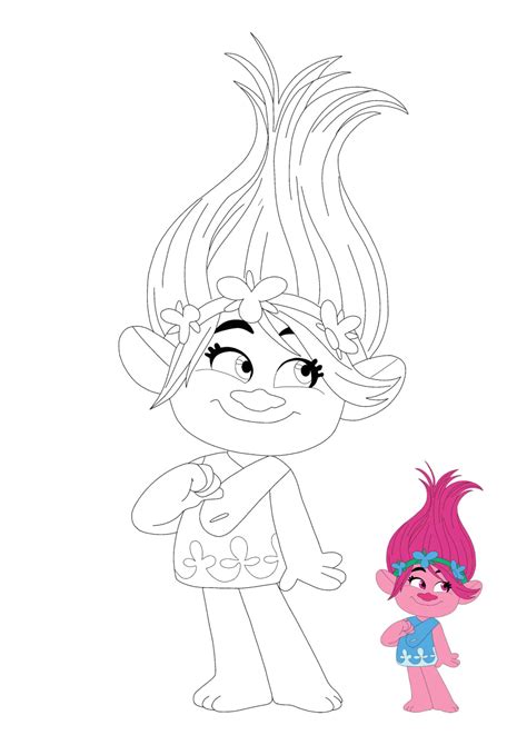 Princess Poppy From Trolls Coloring Pages 2 Free Coloring Sheets