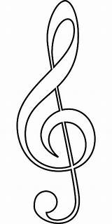 Music Notes Cliparts Coloring Note Musical Clef Printable Colour Musique Nota Template sketch template