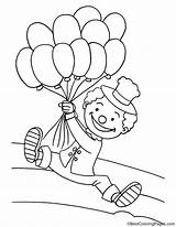 Clown Balloons Coloring Pages Carnival Kids sketch template