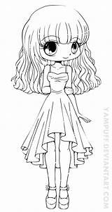 Coloring Chibi Pages Anime Cute Deviantart Girls Girl Printable Lineart Colouring Yampuff Animation Teej Commission Body People Kids Stamps Manga sketch template