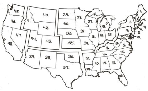 numbered  map united states quiz  blank  blank  map