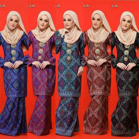 Model Fashion Muslimah Terkini 87dx Songket Malinja Baju Kurung Moden