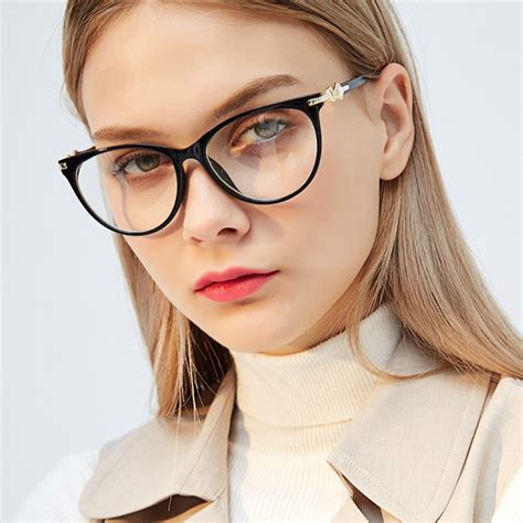 fashion brand women cat eye plain glasses women clear