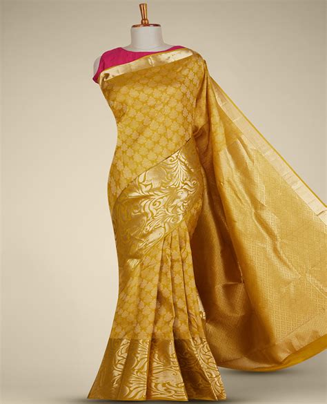 gold vasundhara silk saree