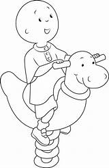 Caillou Coloring Pages Printable Happy Rider Playing Spring Description Coloringpages101 Color sketch template