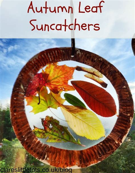 autumn fall leaf suncatchers easy autumn craft  children