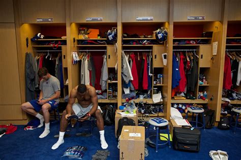 in the giants locker room leadership sits all in a row the new york