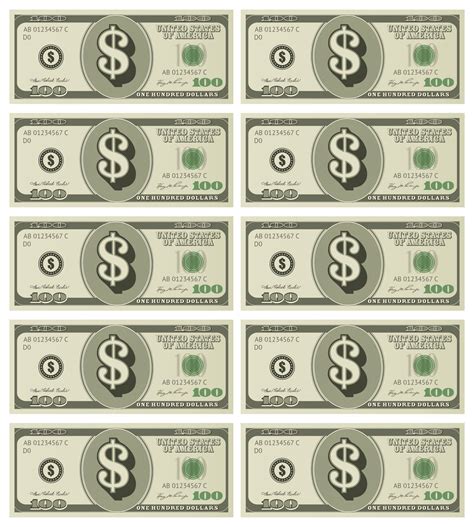 fake money sheets    printables printablee