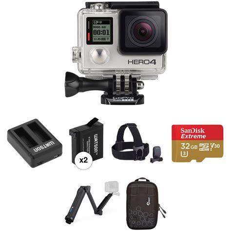 gopro gopro hero4 silver dual battery charger and mount kit
