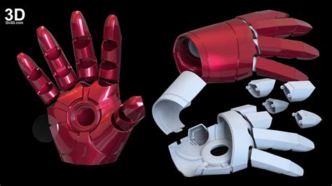 printable model universal iron man glove  hinges hinged hand