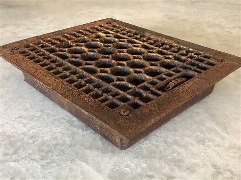 antique cast iron floor grate register etsy
