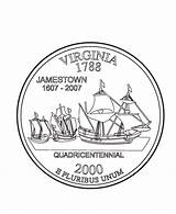 Coloring Virginia Quarter State Jamestown Pages Godspeed Worksheets Printables States Constant Discovery Susan Designlooter Va Print Drawings Go Usa Settlement sketch template