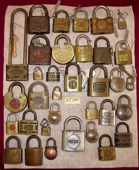 vintage padlock logo lock collection   collectible locks lot  keys antique price