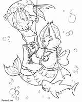 Coloring Pages Purrmaids Book Tumblr sketch template