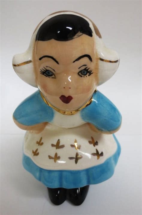 vintage 1950s dutch girl ceramic figurine retro mid century