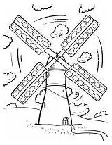 Coloring Windmill Turbine Wind sketch template