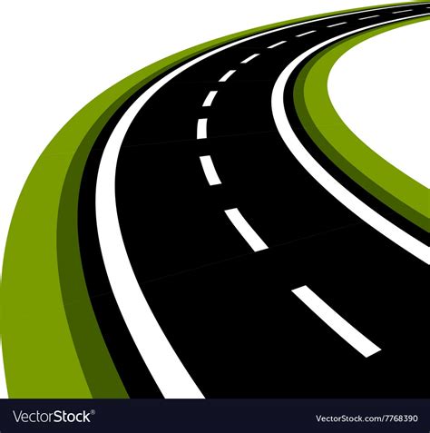 curved asphalt road royalty  vector image vectorstock