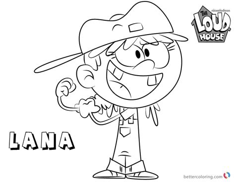 loud house coloring pages   draw lana  printable coloring pages