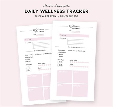 daily wellness journal printable  wellbeing planner etsy