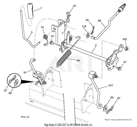 poulan ppg    parts diagram  mower lift lever