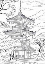 Japoneses Tempel Japonais Japanischer Paisajes Favoreads Drawings Malvorlagen Drawing Ausmalbilder Japanische Coloriages Pagoda Tradicionales раскраски Buddhist Colouring Books Ausmalen Japonaise sketch template