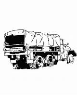 Coloring Truck Semi Army Netart sketch template
