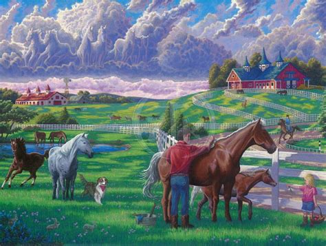 ranch farm paintings idyllic farm wall art