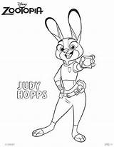 Zootopia Judy Hopps Coloring Pages Disney Hops Sheets Officer Activity sketch template