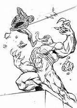 Venom Spiderman Spidey Carnage Colorir Hellboy sketch template