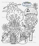 Digi Sherri Baldy Magical Stamp Instant Fruit Town Flower House sketch template