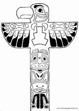 Yakari Totem Poles Tlingit Totems Indians Pintar Indien Haida sketch template