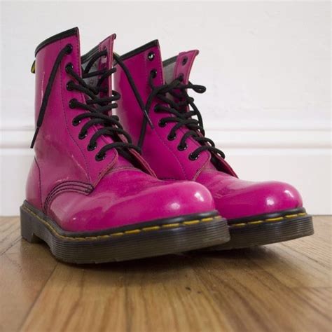 dr martens  martens  boot hot pink boots pink patent leather  martens