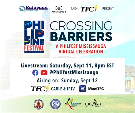 “crossing Barriers A Philfest Mississauga Virtual Celebration” Honors