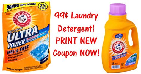 arm hammer printable coupons  laundry detergent