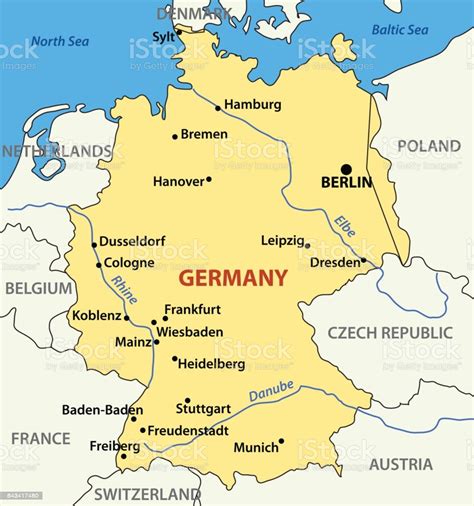 Vector Illustration Map Of Germany Stock Illustration