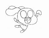 Anais Cheerful Coloring Coloringcrew Gumball sketch template