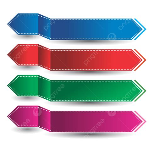 Infographic Banner Strip Ribbon Label With Shadow Text Box Shape