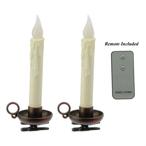 remote control clip  flickering taper candle antique bronze